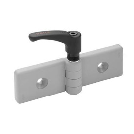 GN 159 Scharniere für Profilsysteme, Kunststoff Farbe: LG - grau, matt<br />Kennziffer: 2 - mit Sicherheits-Klemmhebel