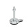GN 32 Piedini di livellamento, lamiera di acciaio, con disco antiscivolo, con flangia di montaggio Tipo (base): A1 - Acciaio, zincato, fondo in gomma, colore nero
Versione (vite): SK - Con dado, esagono esterno in basso
