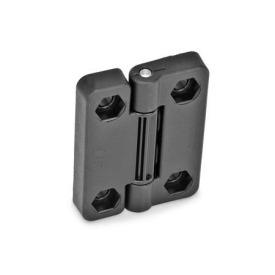 GN 222 Scharniere mit 4 Raststellungen, Kunststoff Form: EH - 2x2 Bohrungen für Sechskantschrauben
