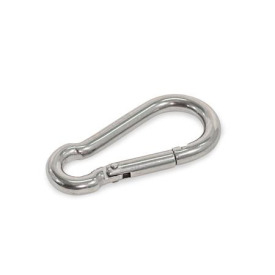 GN 5299 Karabinerhaken, Stahl / Edelstahl Form: C - offenes Auge<br />Werkstoff: A4 - Edelstahl
